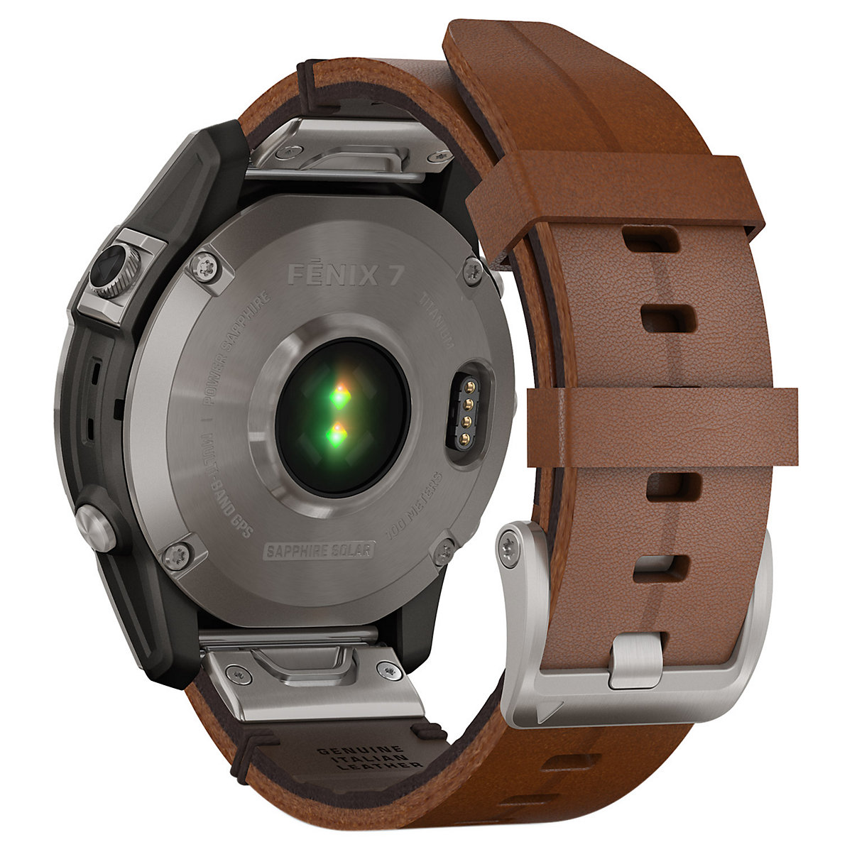 Fenix 7 Saphir Solar Titan Smartwatch Grau mit Lederband Smartwatches