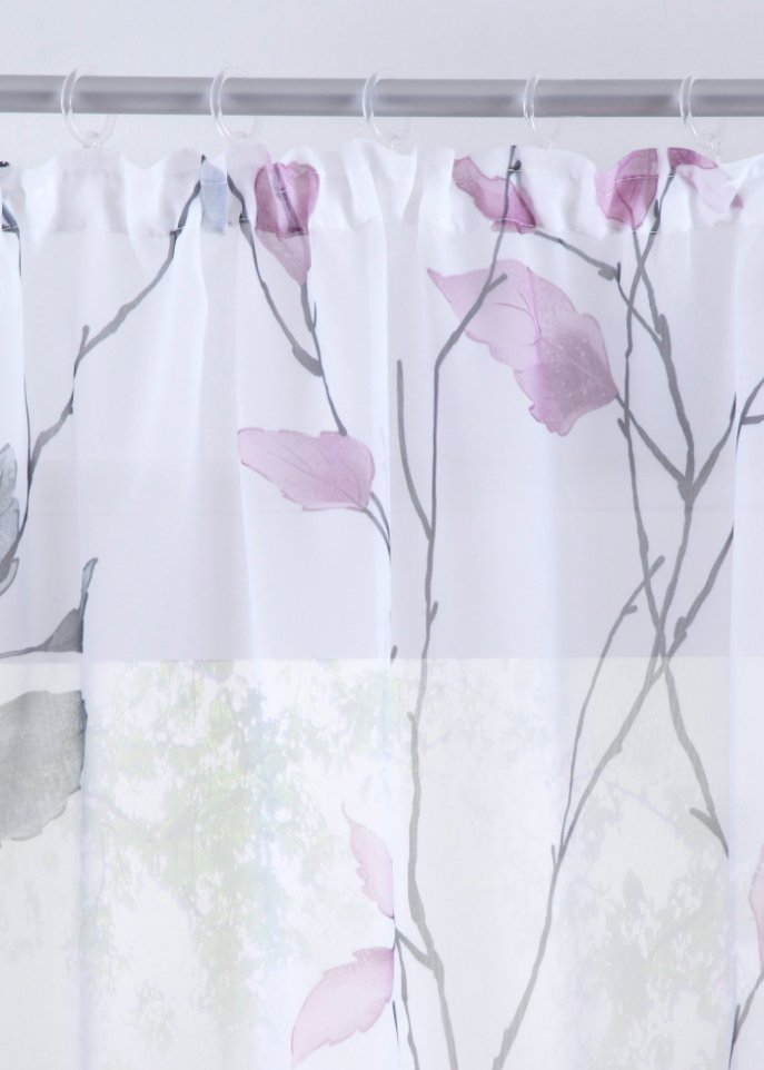 Gardine mit Blumenmuster(1er Pack)