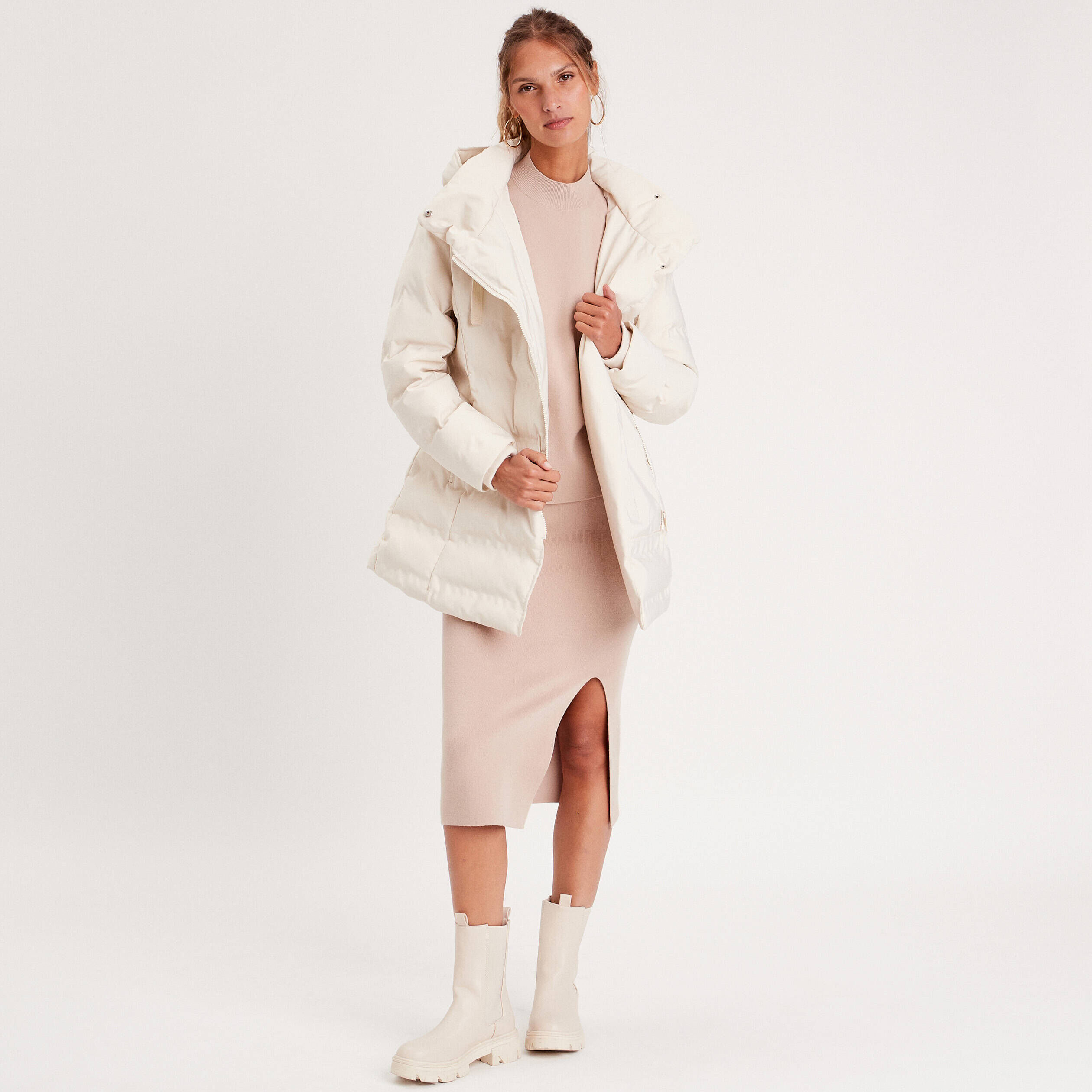 Pull col montant sable femme | Cache Cache