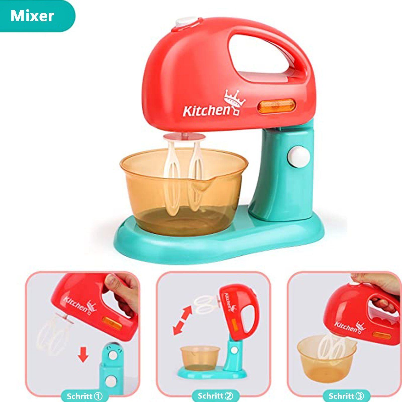 Wenta Lernspielzeug Küchen-Rollenspiel (15-St., Rollenspielzeug mit Saftpresse, Mixer und Toaster), für Kinder ab 2 Jahren