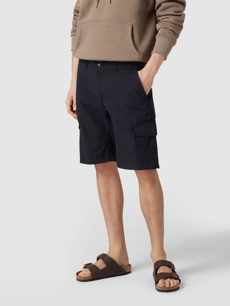 Slim Fit Cargo-Shorts mit Label-Stitching in marineblau
