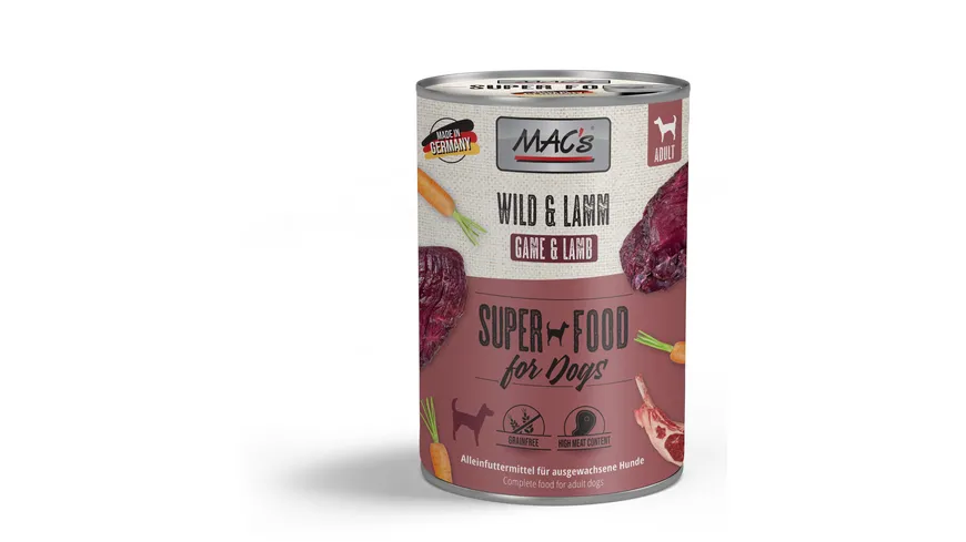 MAC's DOG Hundenassfutter Wild & Lamm 400 g