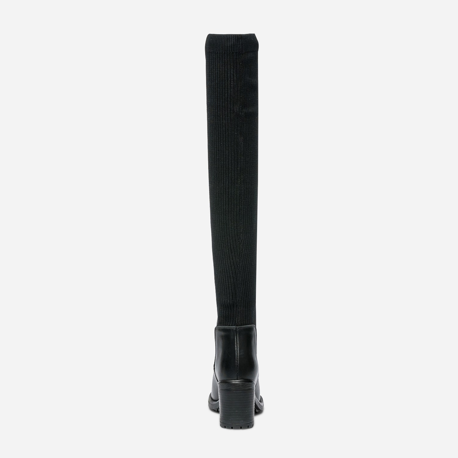 Botte chaussette en cuir noir