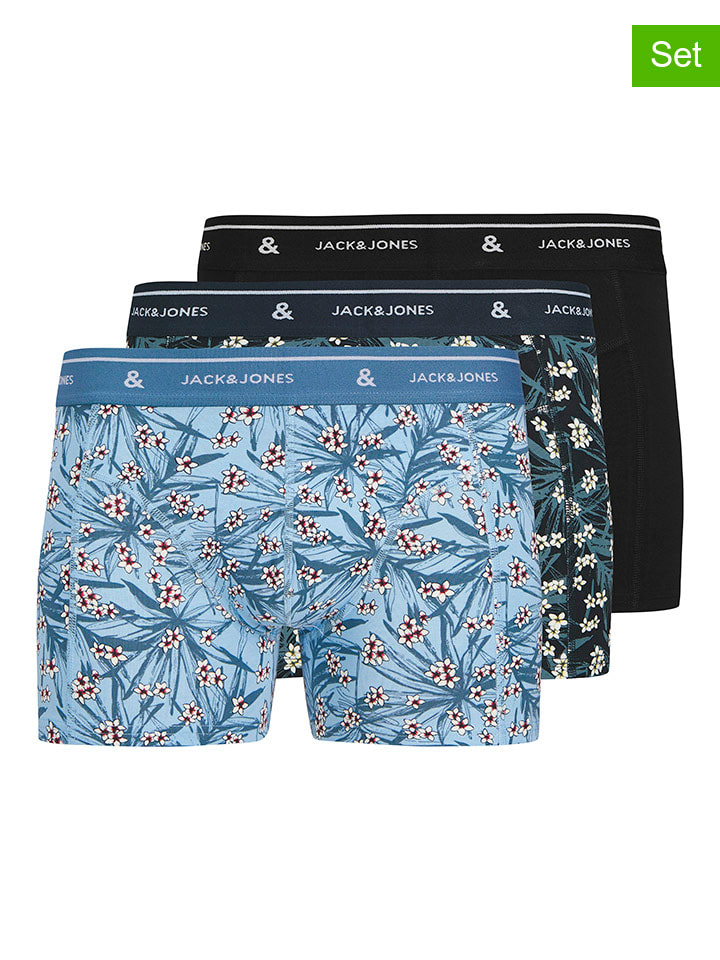 JACK & JONES Junior 3er-Set: Boxershorts in Hellblau/ Schwarz günstig kaufen