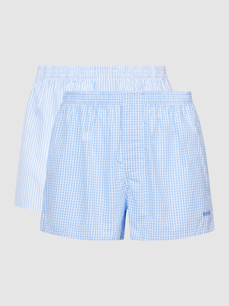 Boxershorts mit Label-Stitching im 2er-Pack in hellblau
