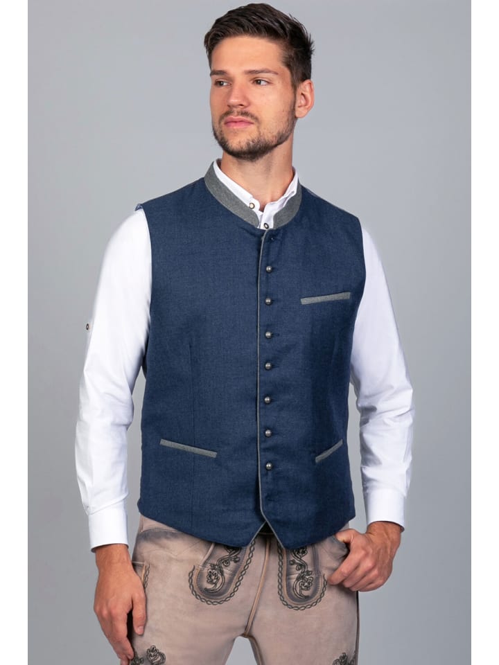 Edelnice Trachten Weste Christian in blau günstig kaufen