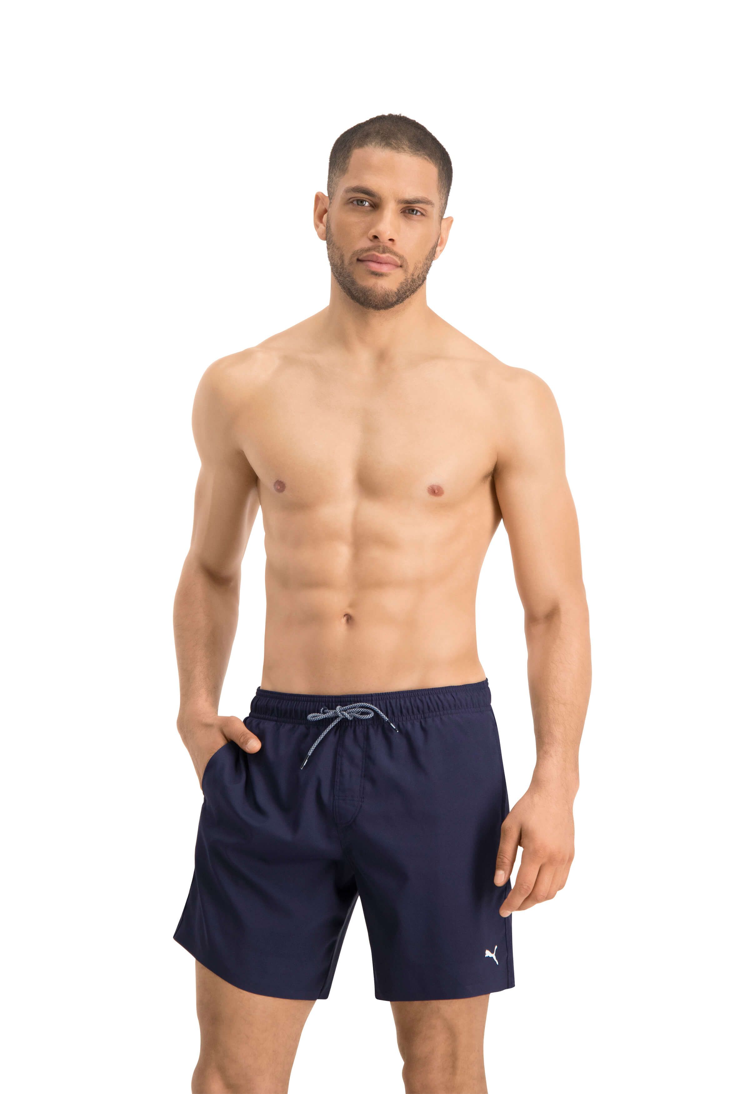 PUMA mittellange Navy Badehose