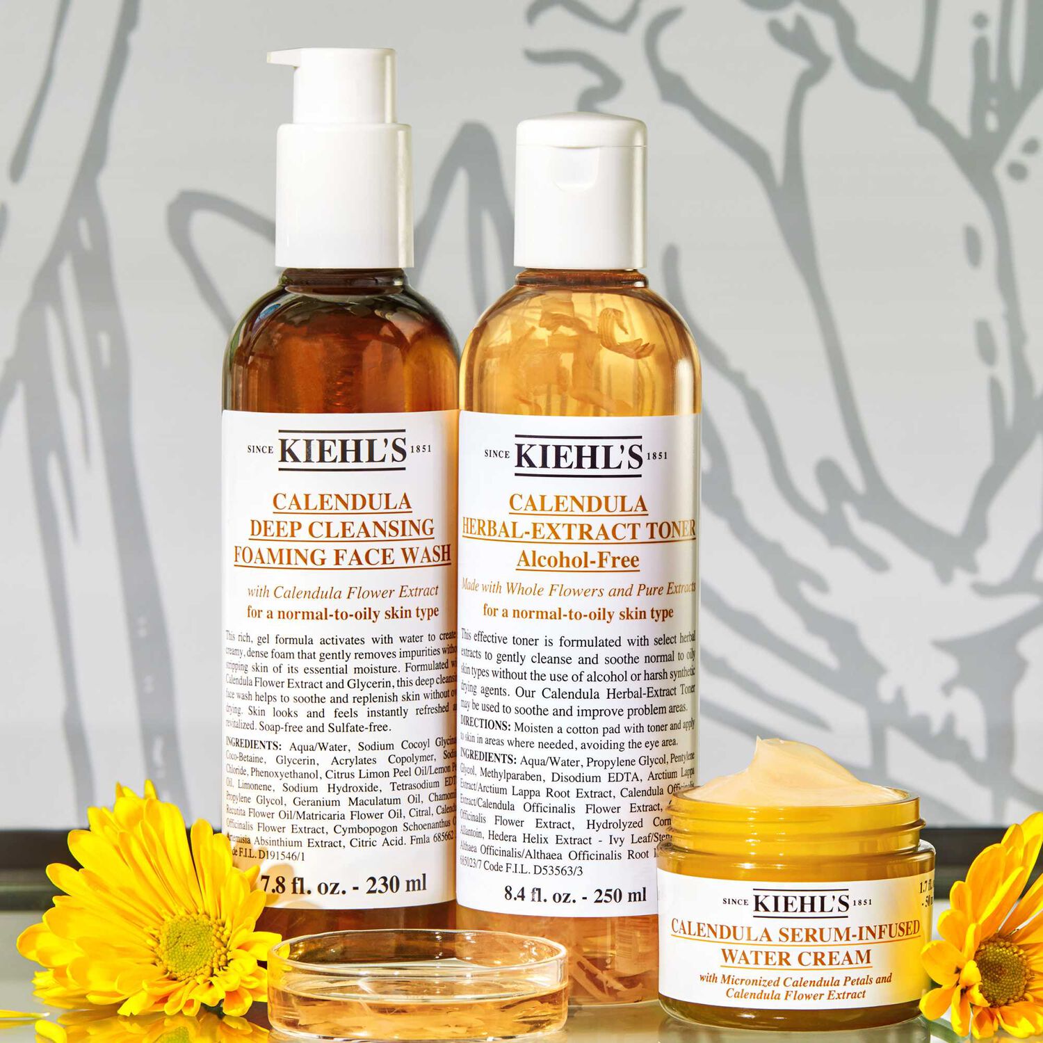 kiehl's Calendula Deep Cleansing Foaming Face Wash Nettoyant visage peaux normales à grasses