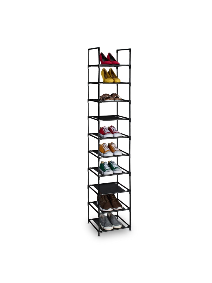 relaxdays Schuhregal in Schwarz/ Grau - (B)33 x (H)175 x (T)33 cm günstig kaufen onesize