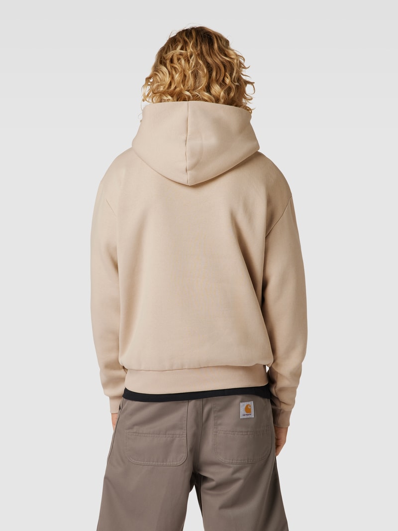 Hoodie mit Label-Print in taupe