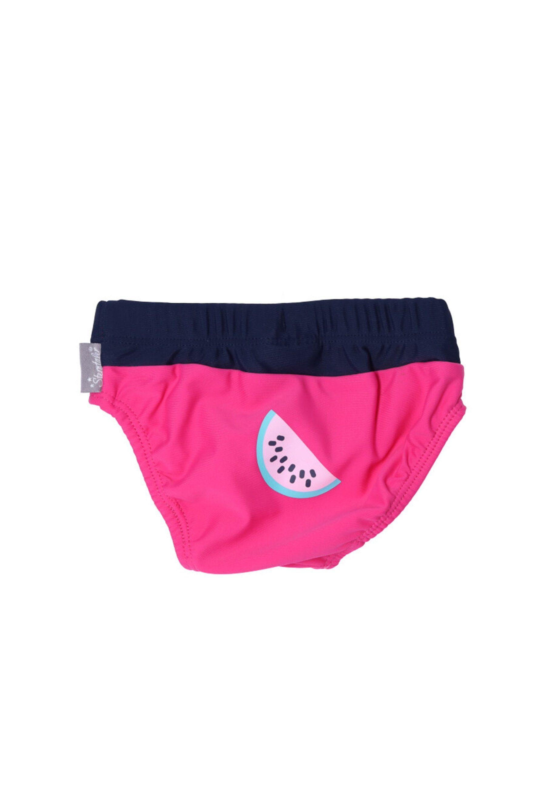 Sterntaler® Badehose Badehose Melone (1-St) Baby Badehose - Badeshorts mit Windeleinsatz bis Größe 86/92 in Pink - Baby Bademode mit UV-Schutz 50+ und Melonen Print, Weitenregulierung mit Motiv 