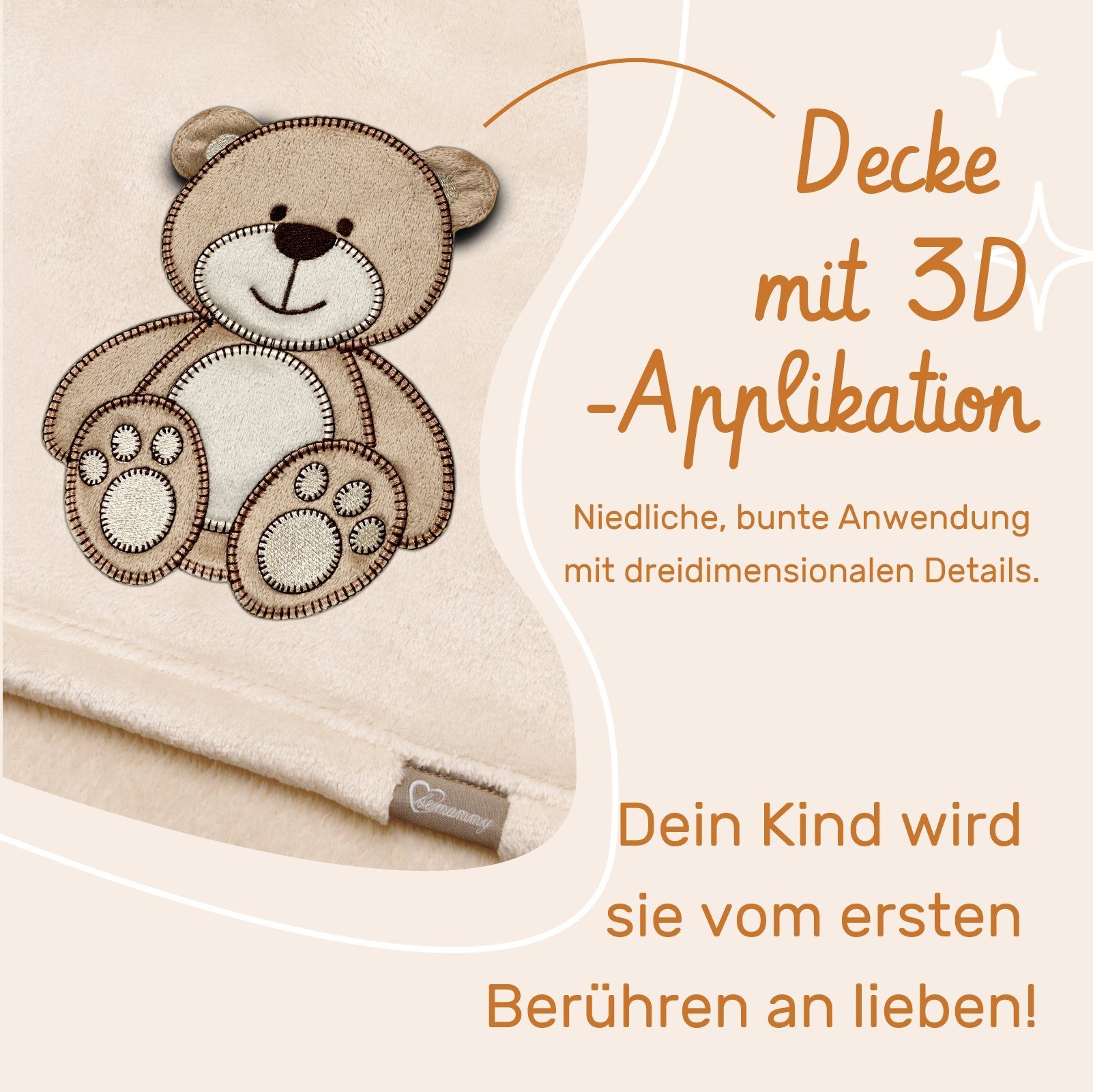 Wohndecke Warme Kuscheldecke Babydecke Blanket Baby Geschenk BE20-168, Be Mammy