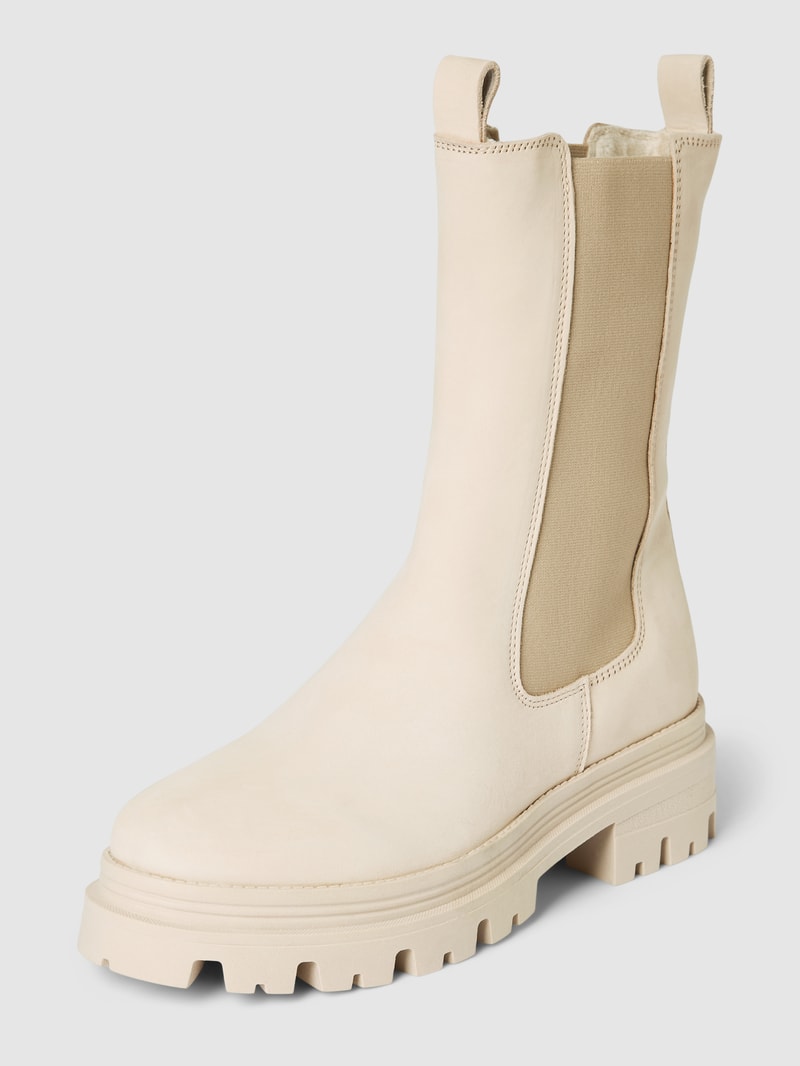 Chelsea Boots aus Leder in beige