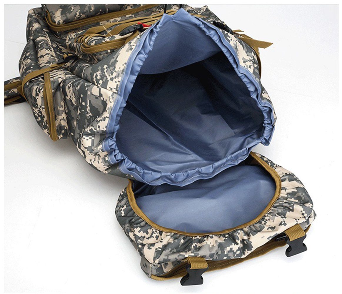SCOBAG Wanderrucksack Wanderrucksack Camouflage (1-tlg, Männer und Frauen im Freien Sport), 80L Großes Fassungsvermögen-Wasserdicht