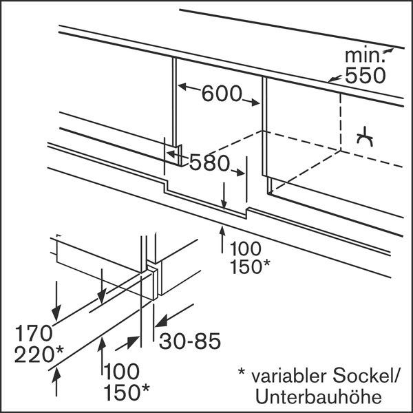 BOSCH Einbaukühlschrank 6 KUR15AFF0, 82 cm hoch, 59,8 cm breit