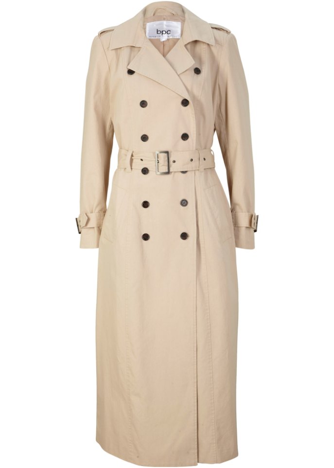 Long-Trenchcoat mit Taillengürtel