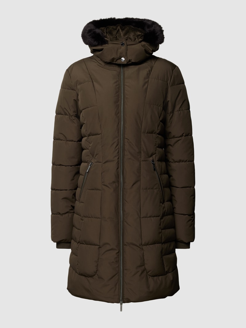 Steppjacke mit Zweiwege-Reißverschluss in dunkelgrün