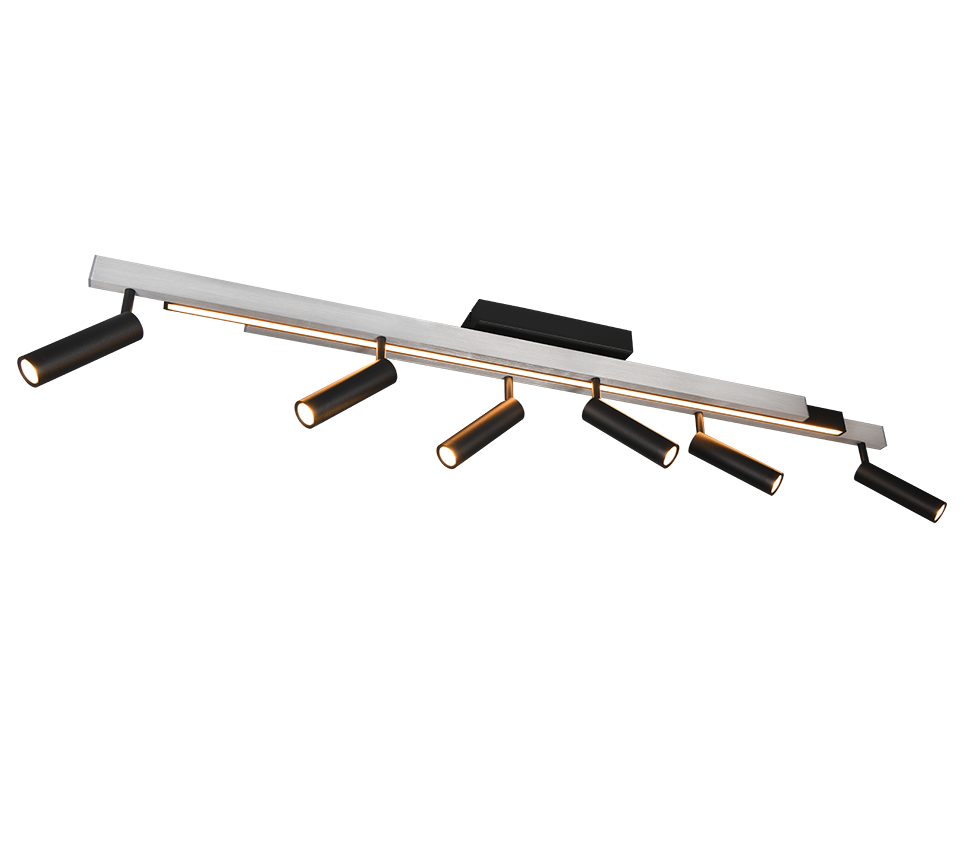 TRIO 6-flg LED Ausziehdeckenlampe Zeno