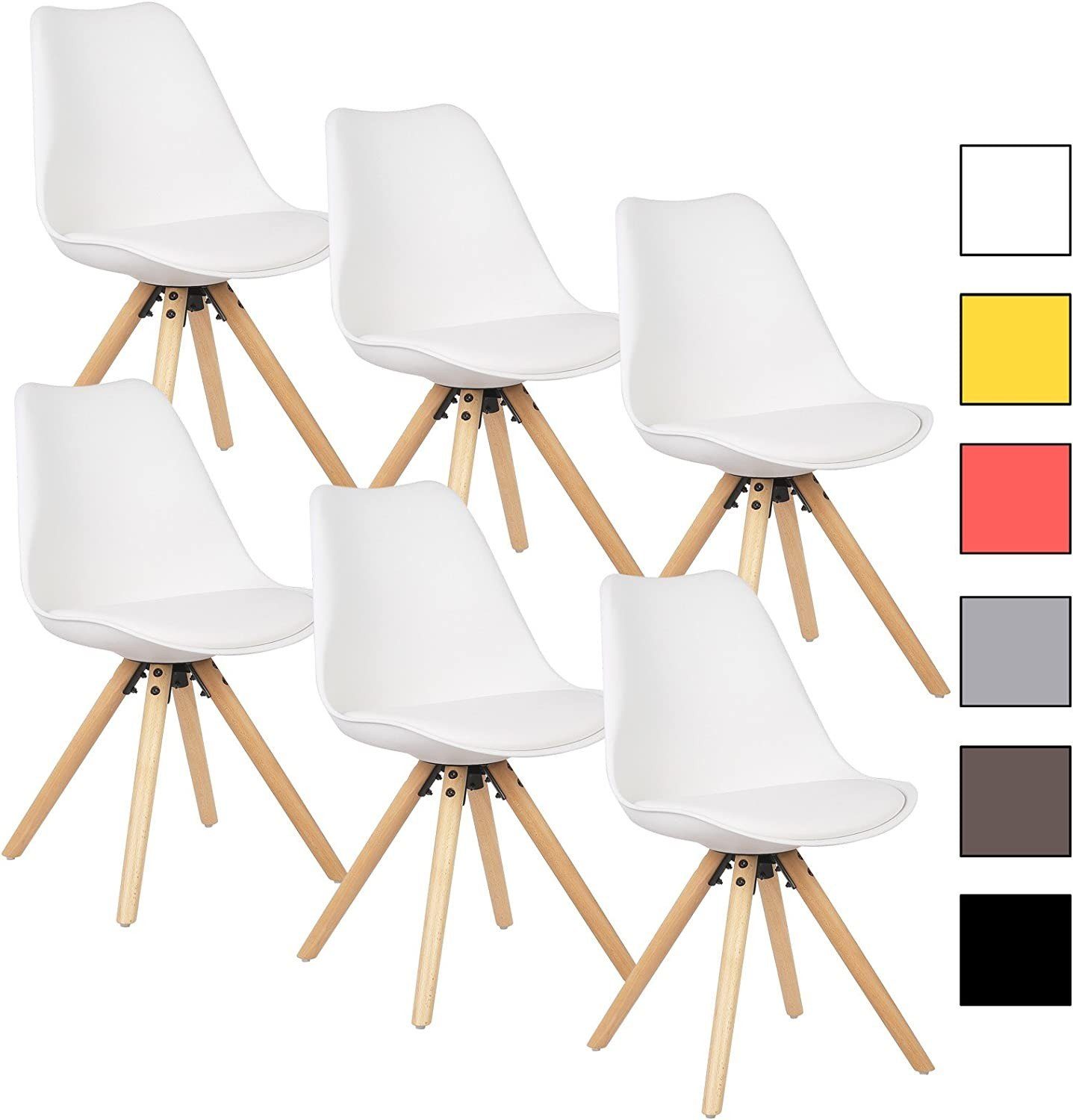 Woltu Esszimmerstuhl (Set, 6 St), mit Sitzfläche aus Kunstleder Design Stuhl