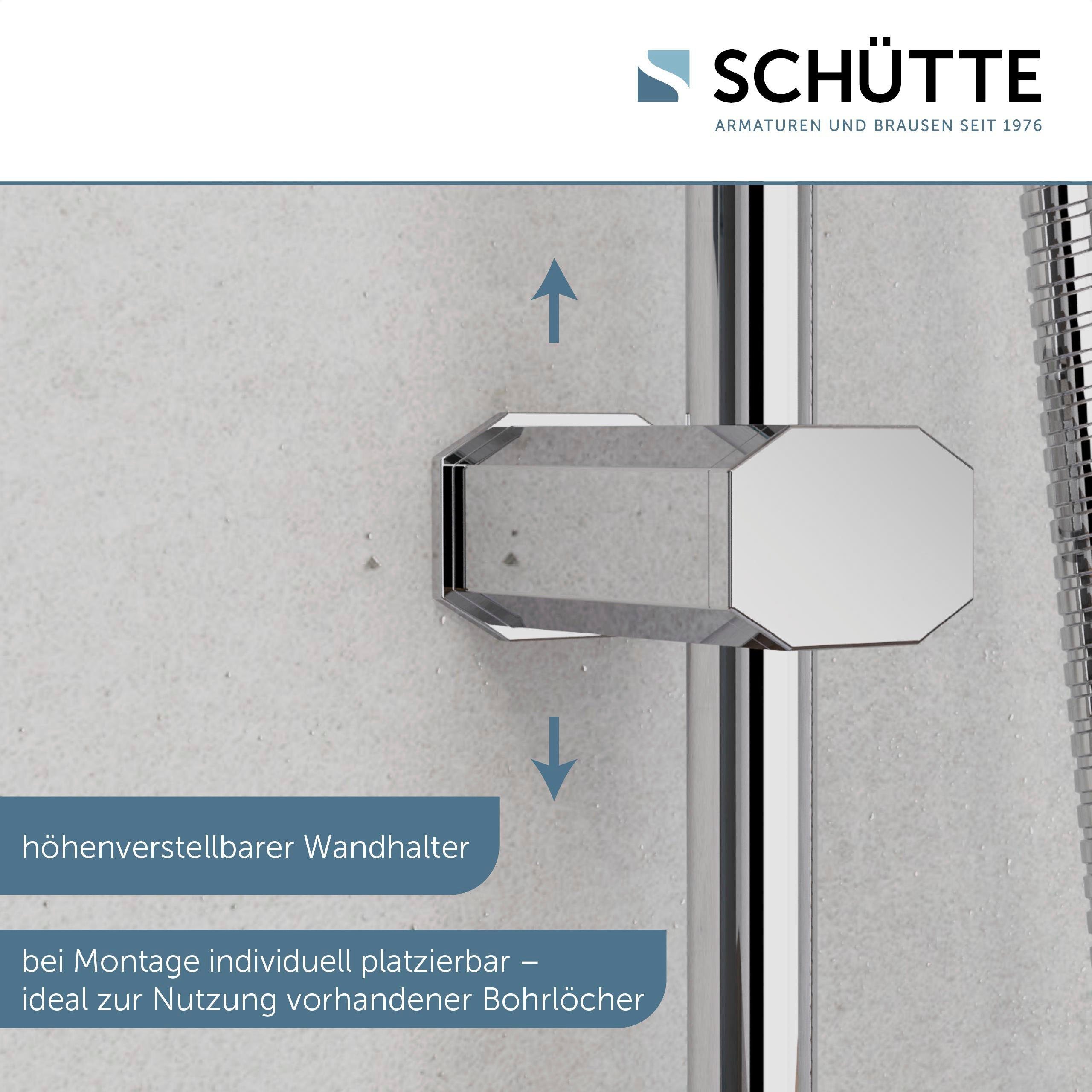 Schütte Brausegarnitur TOKYO, Höhe 102 cm, Set, inkl. Wasserspardichtung, Antikalk, höhenverstellb., Edelstahl-Stange