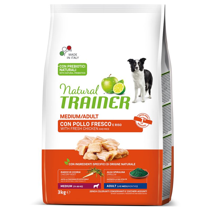 Natural Trainer Adult Medium mit Huhn, Reis und Aloe vera