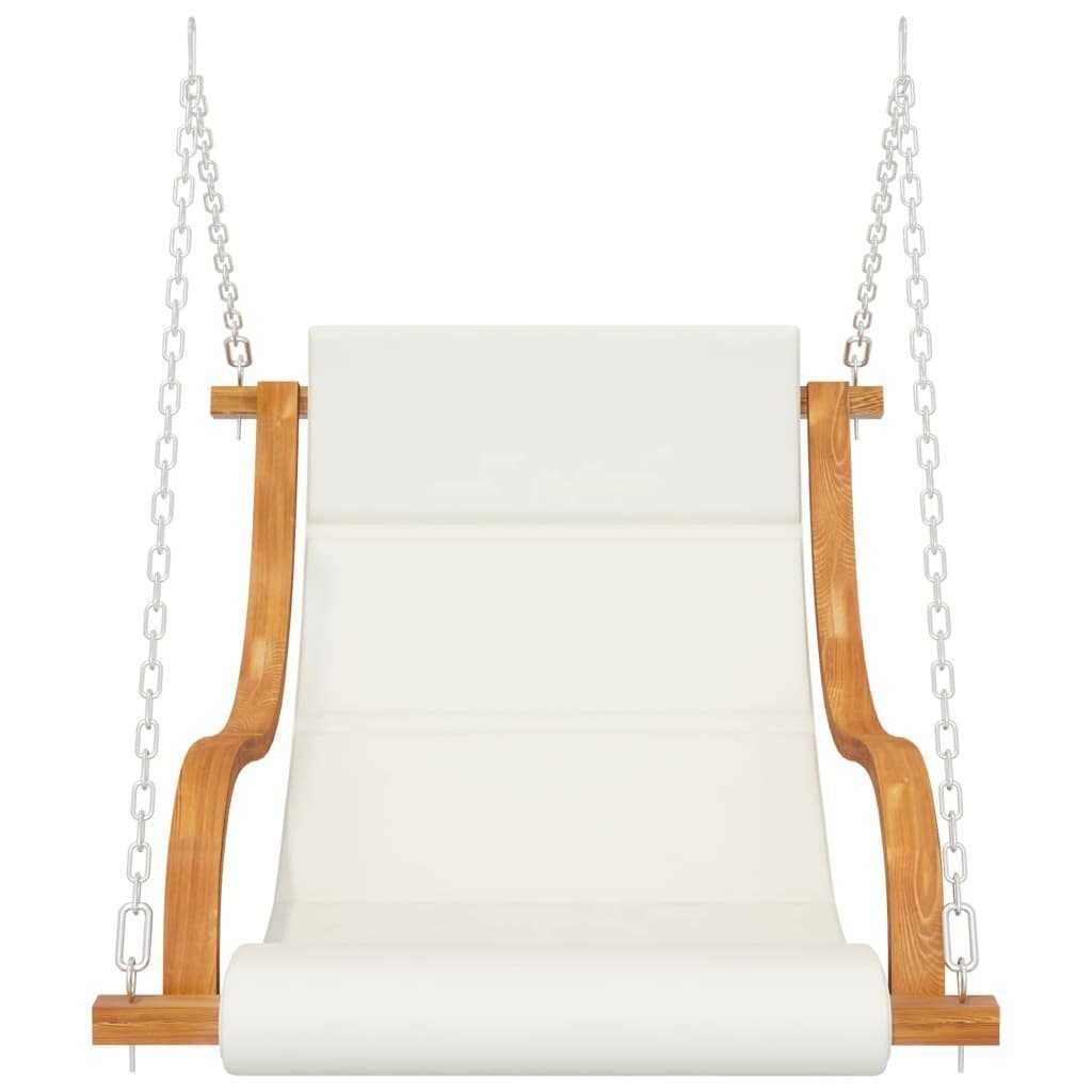 vidaXL Hollywoodschaukel Hängeliege mit Kissen Creme Bugholz mit Teak-Finish, 1 tlg.