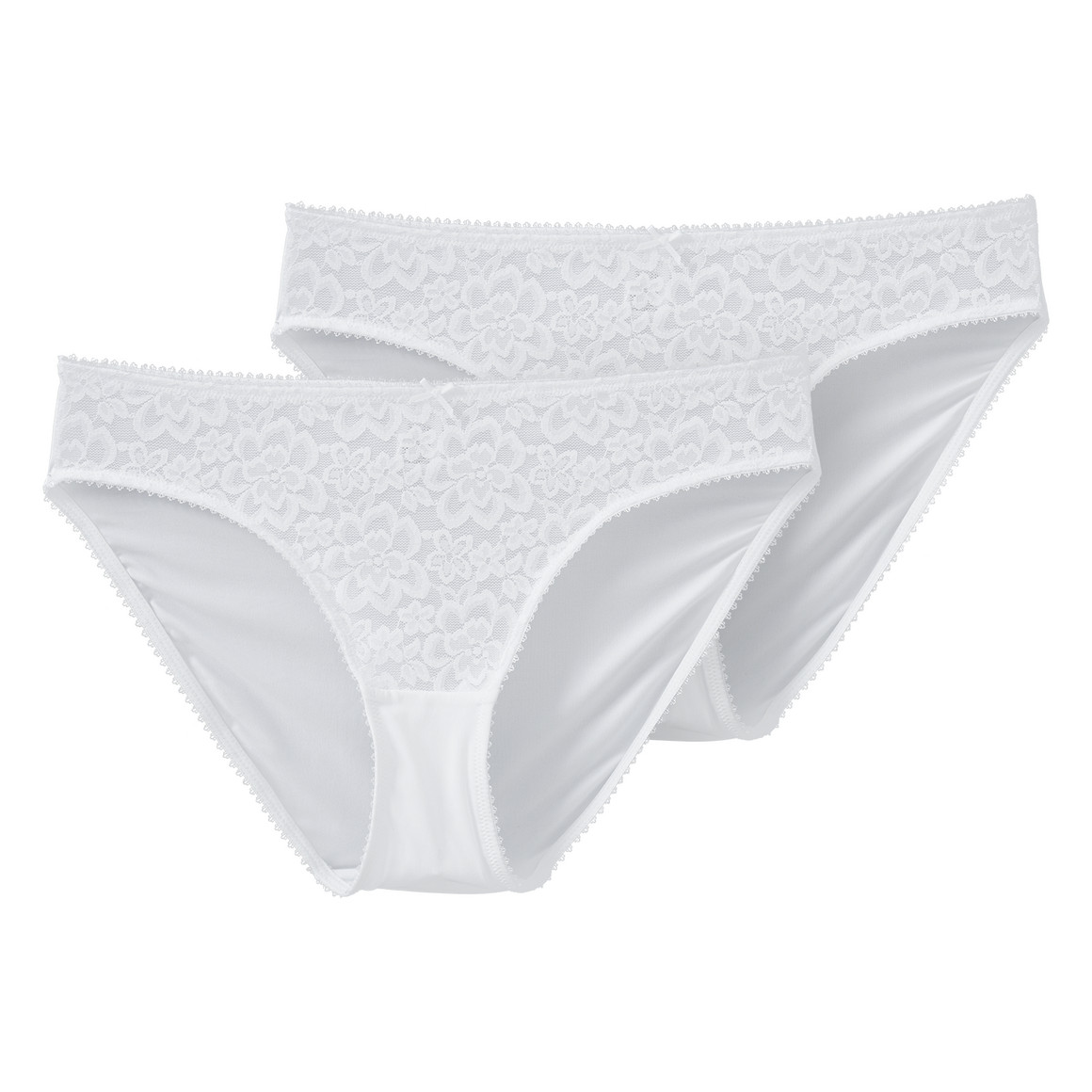 2 Damen Slips mit floraler Spitze