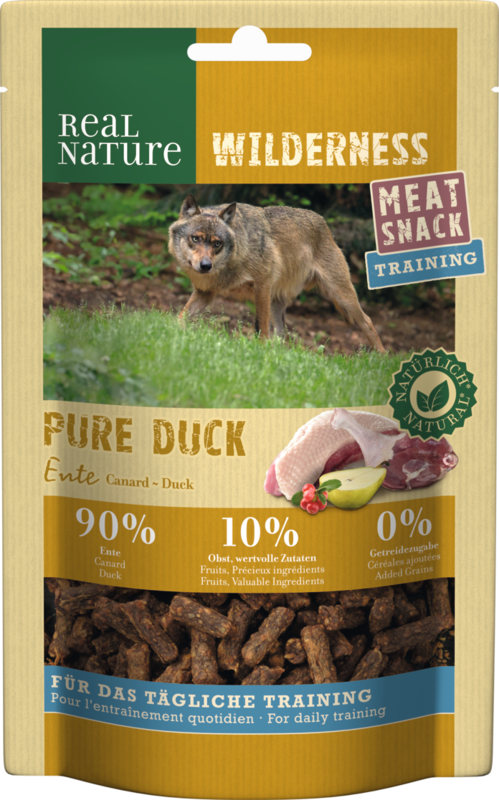 REAL NATURE Snacks REAL NATURE WILDERNESS Meat Snack Training 150g Pure Duck (Ente mit Preiselbeeren & Birnen)