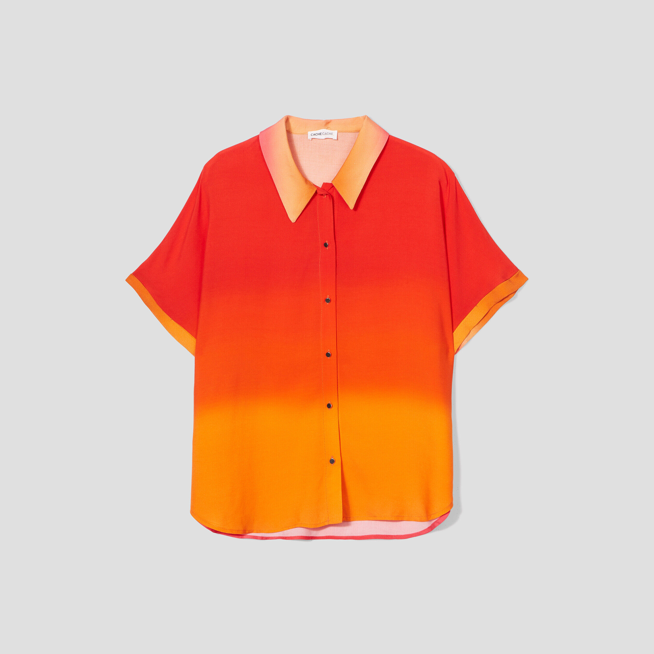 Chemise manches courtes orange femme | Cache Cache