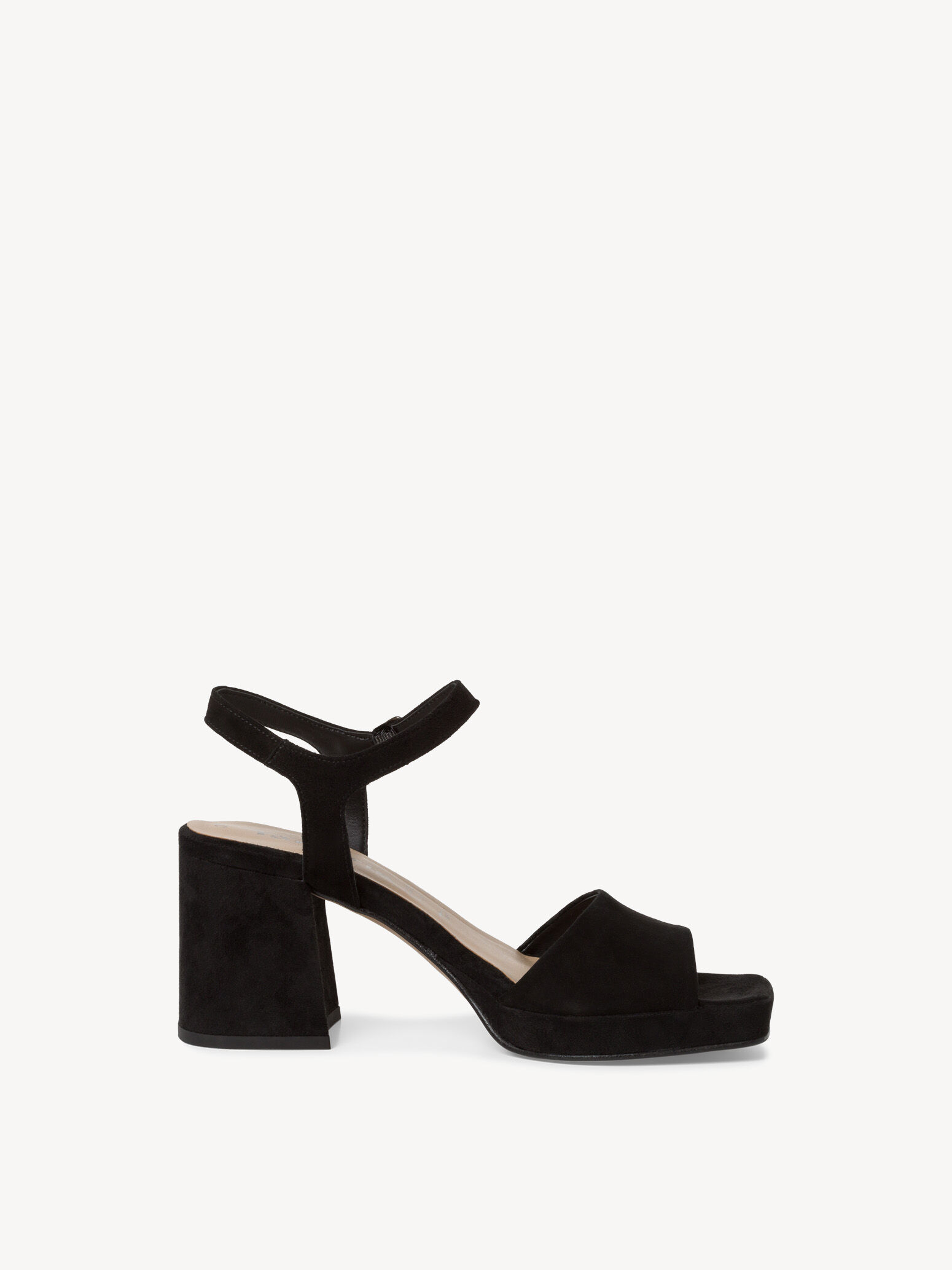 Sandale à talon en cuir - noir