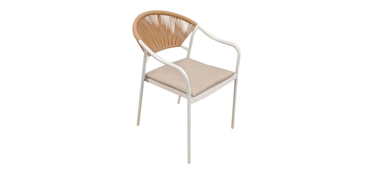 Happy Home Happy Home 5 tlg. Dining Set HGS34-BEI helles Rattan mit Sitzkissen in Beige
