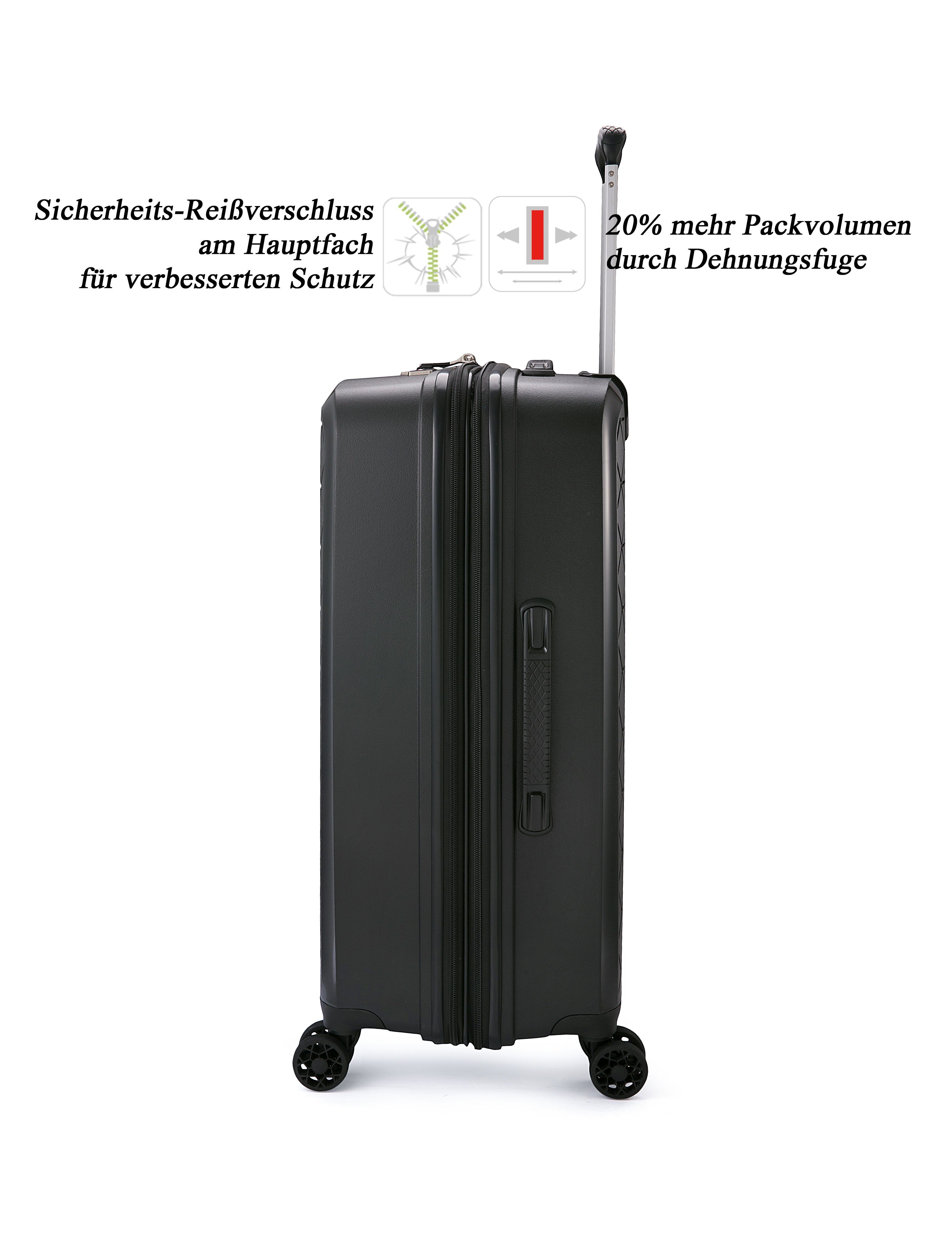 Verage Hartschalen-Trolley Diamond, 4 Rollen, Hartschale, Doppelrollen,TSA-Zahlenschloss, Sicherheitsreißverschluss