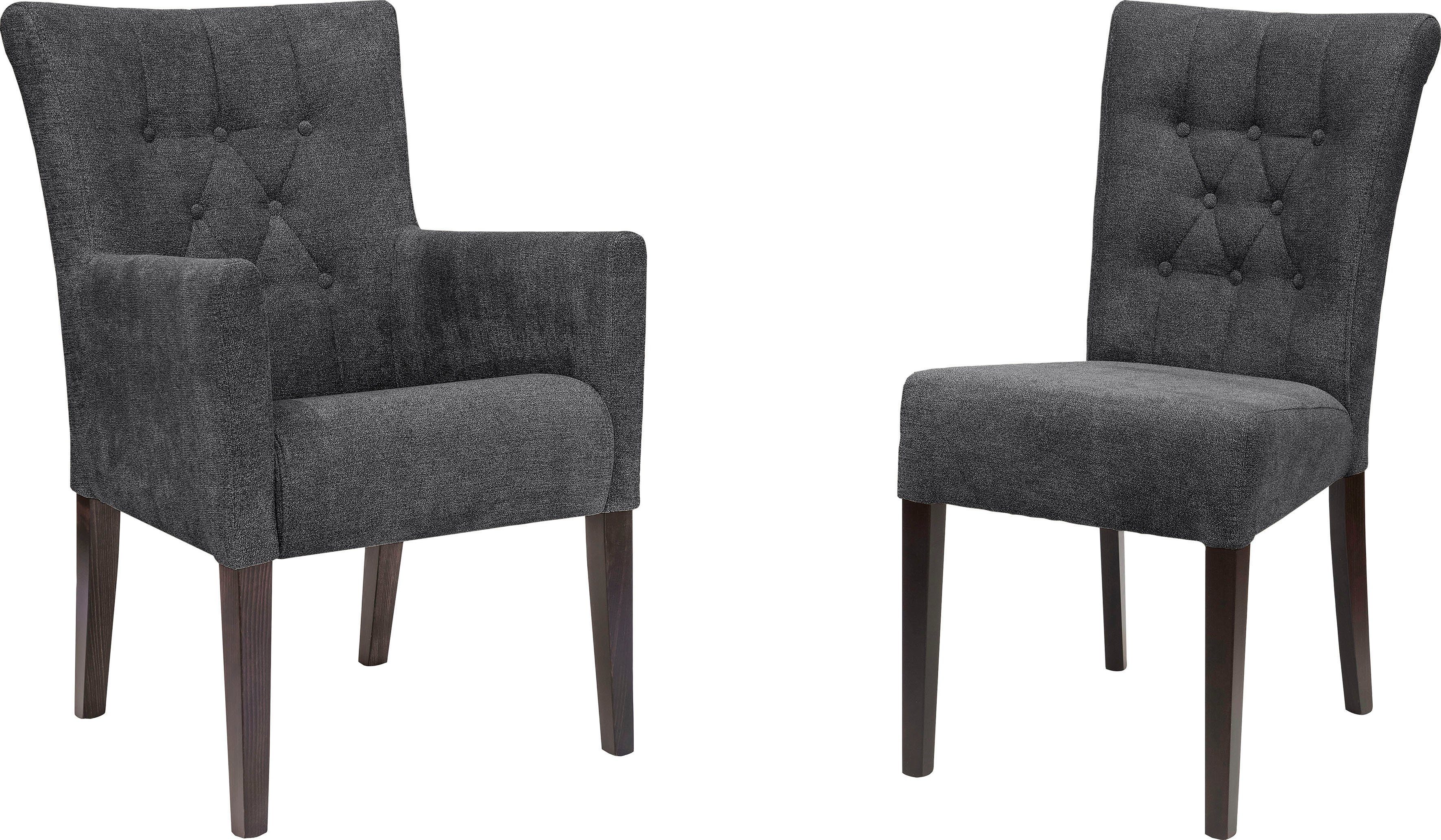Home affaire Polsterstuhl Queen (Set, 2 St), Esszimmerstuhl mit Knopfheftung, 2er, 4er oder 6er Set