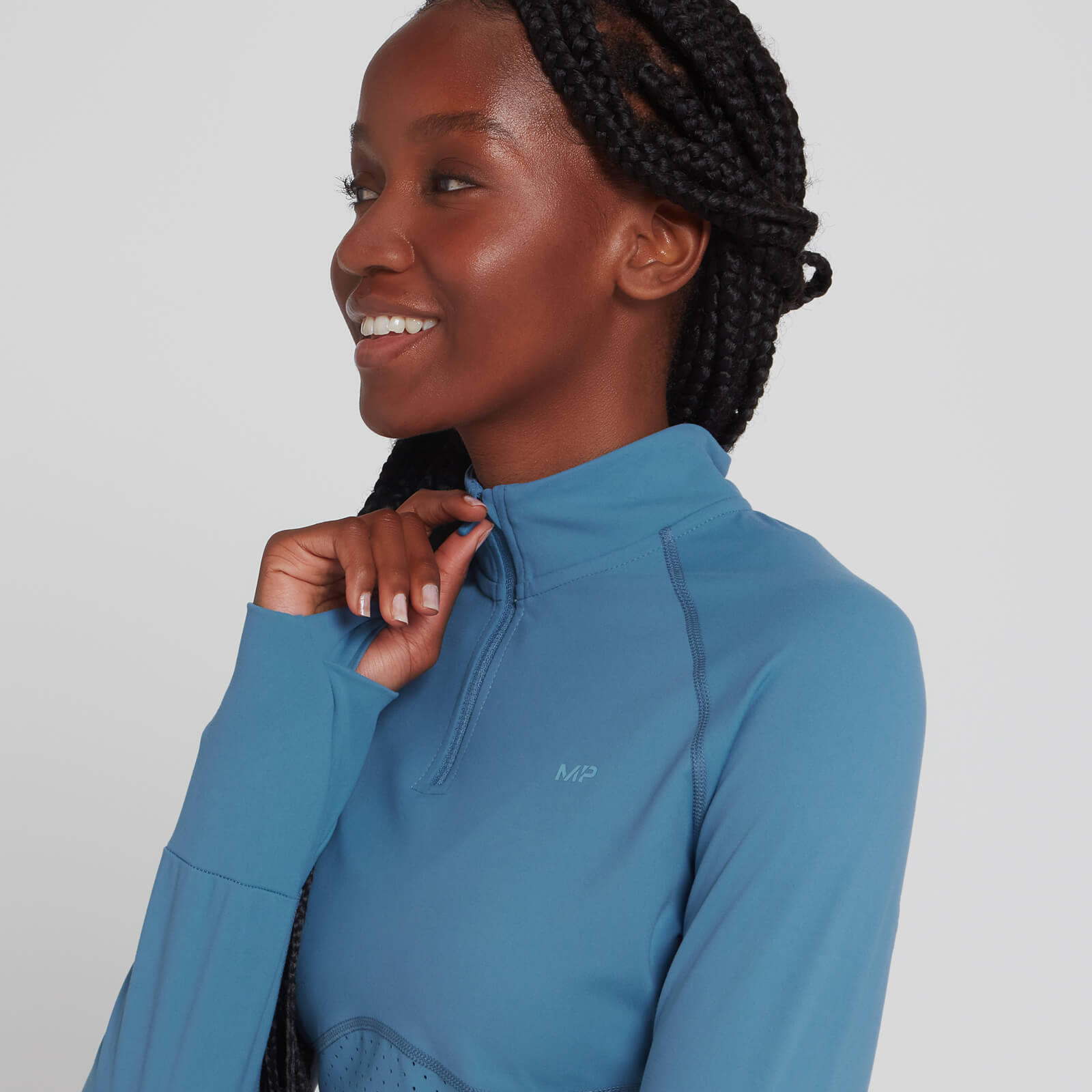 Haut court à fermeture éclair ¼ MP Power Ultra pour femmes – Bleu lunaire