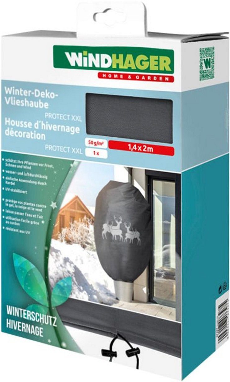 Windhager Winterschutzvlies Vlieshaube PROTECT XXL, mit Kordelzug und Kordelstopper