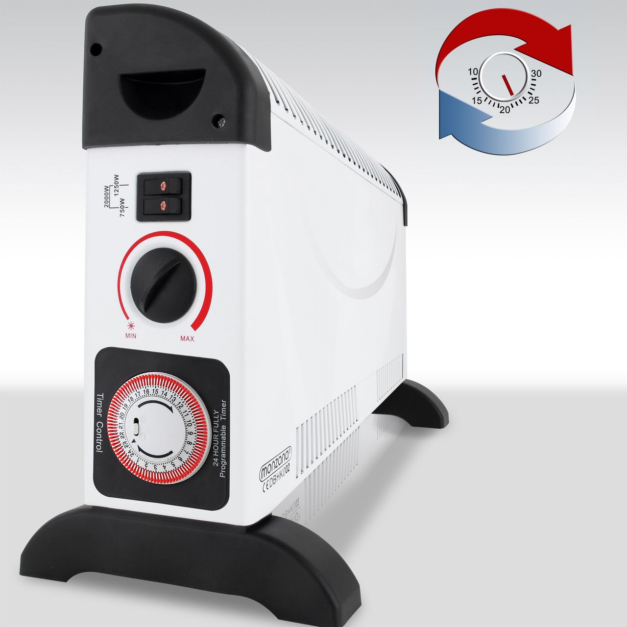 Casaria Deuba Konvektor Heizgerät 2000 W mit 24Std. Timer und Frostwächterfunktion