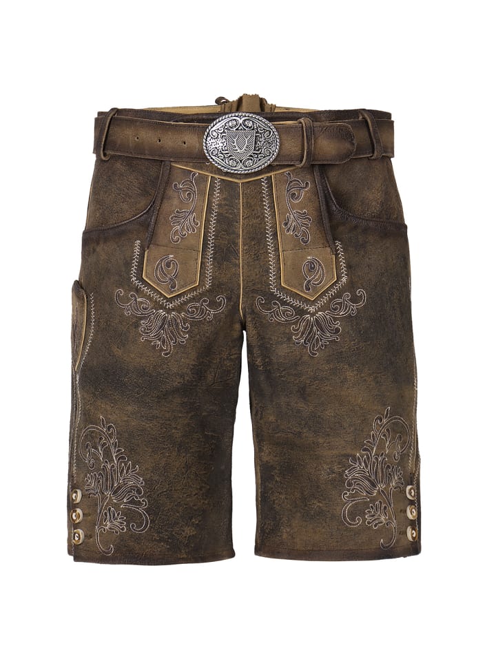KRÜGER Lederhose Paolo in hellbraun günstig kaufen