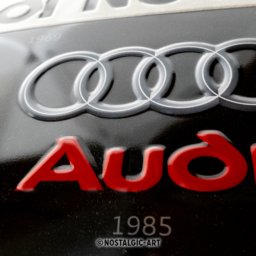 Nostalgic Art Retro Blechschild 30x40cm, Motiv "Audi - Logo Evolution", 1 Stück - ATU