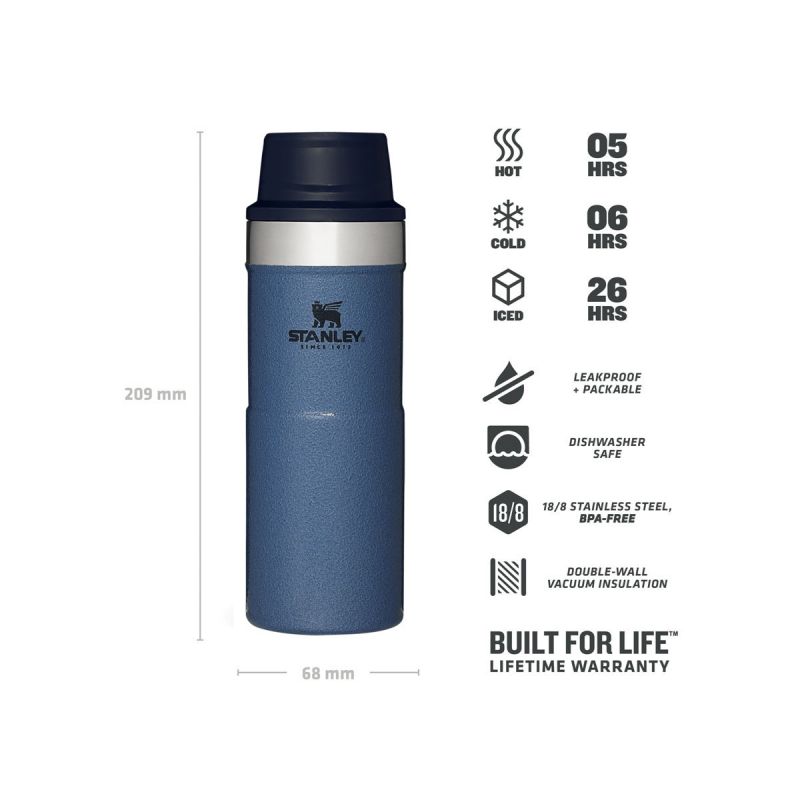 Stanley Classic Trigger-Action Travel MUG 12oz \/350ml Hammertone Lake