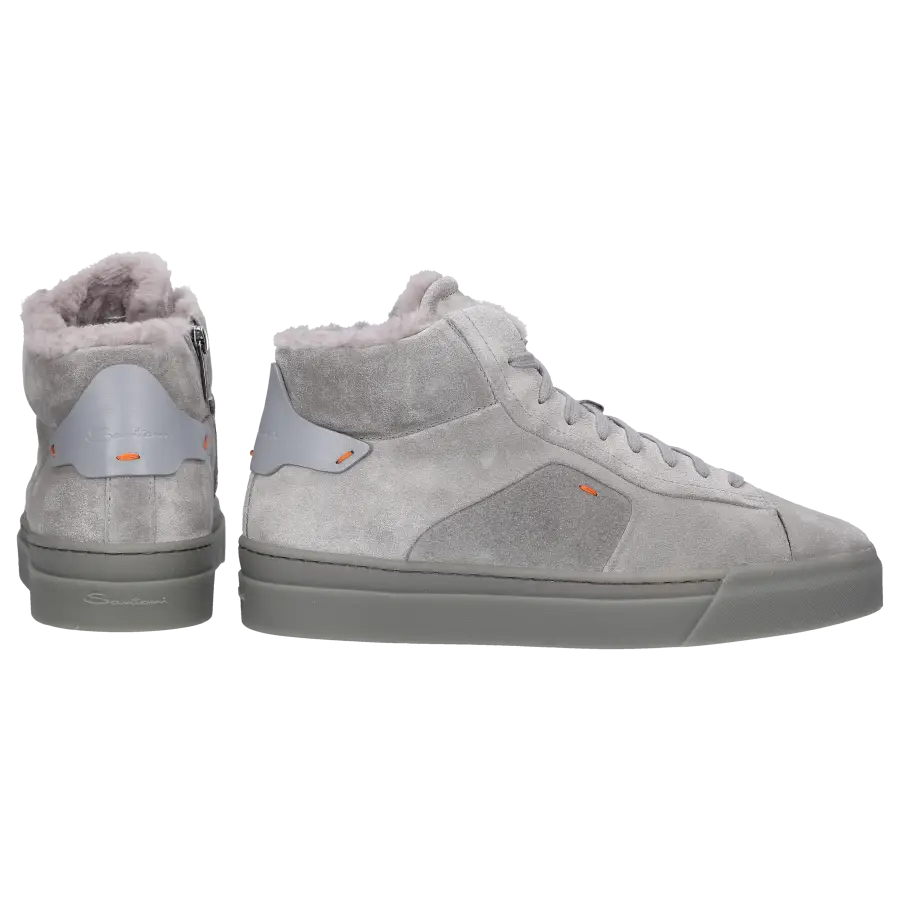 Santoni - Sneaker high 60943 Veloursleder - grau