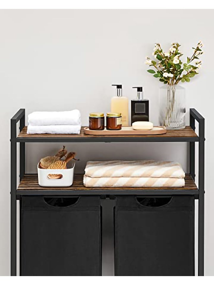 Songmics Wäschekorb in Schwarz/ Braun - (B)73 x (H)91 x (T)33 cm günstig kaufen onesize