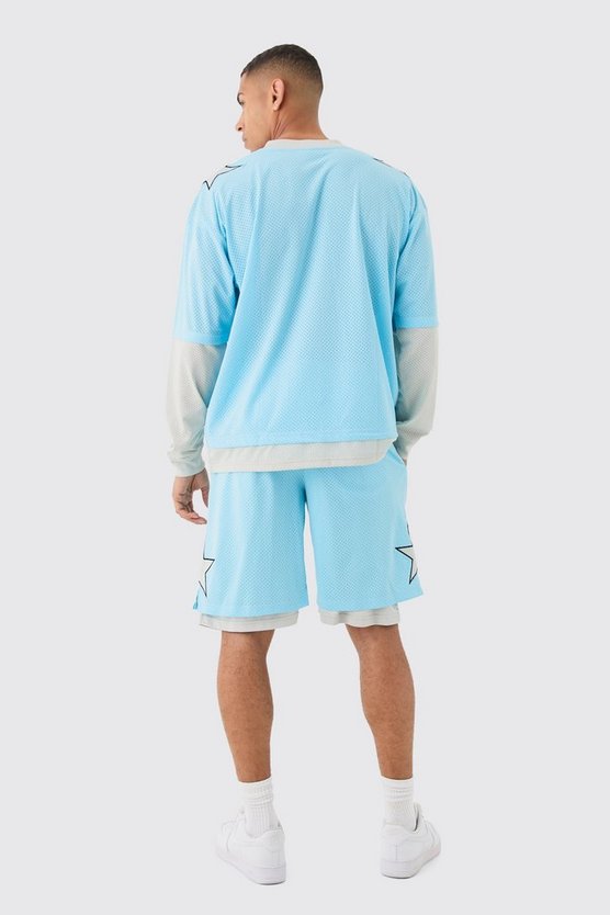 Kastiges Oversize Mesh-Oberteil