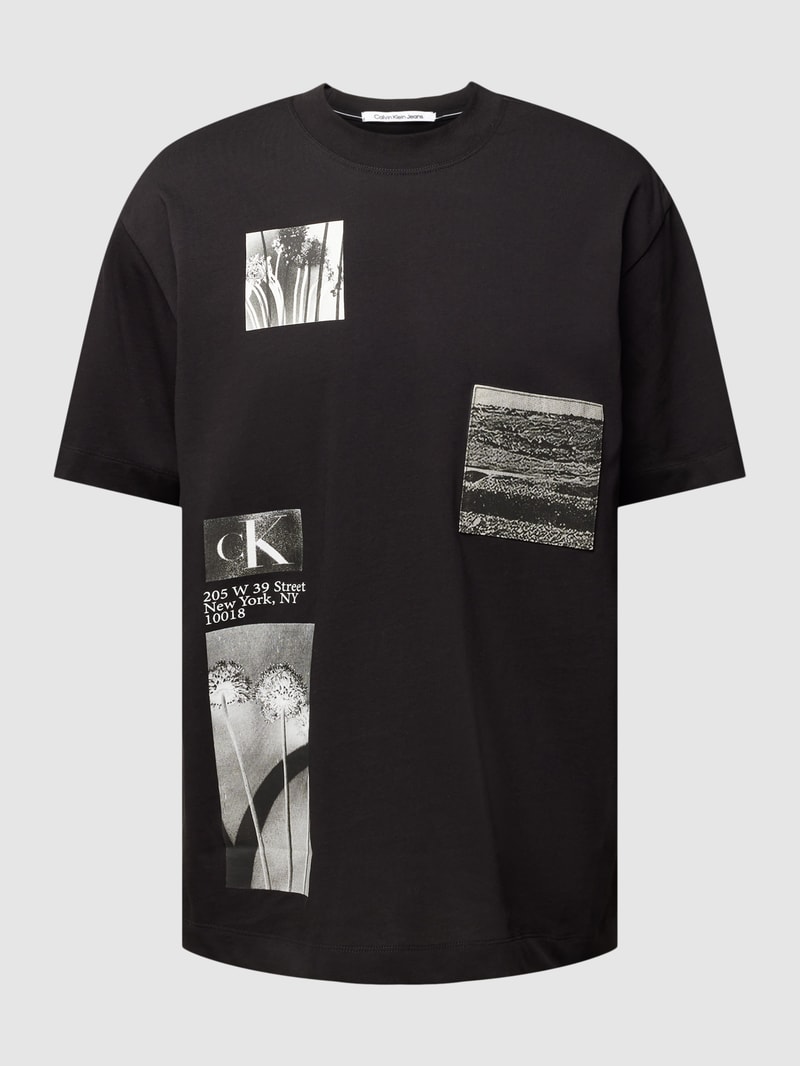T-Shirt mit Badge Modell 'MULTI LANDSCAPE' in schwarz