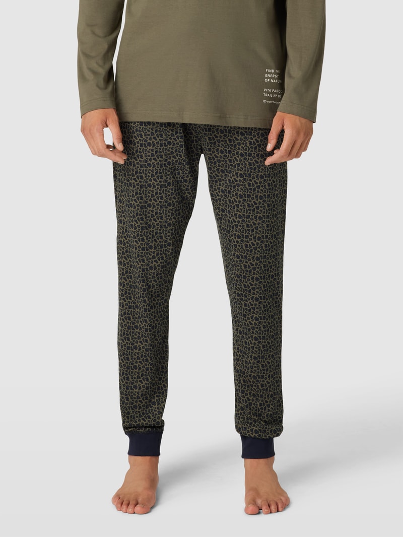 Sweatpants mit Allover-Muster Modell 'MIX IT UP!' in olivgrün