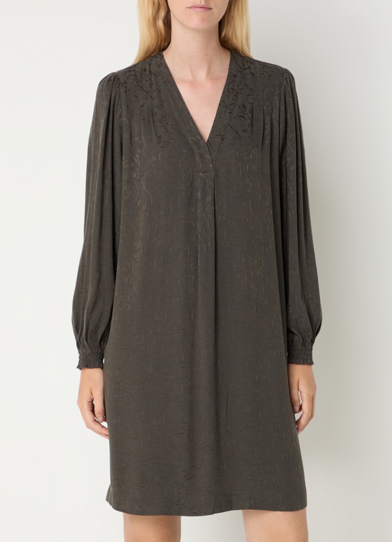 Robe tunique courte Solene de Gerard Darel, à motif jacquard et manches ballon