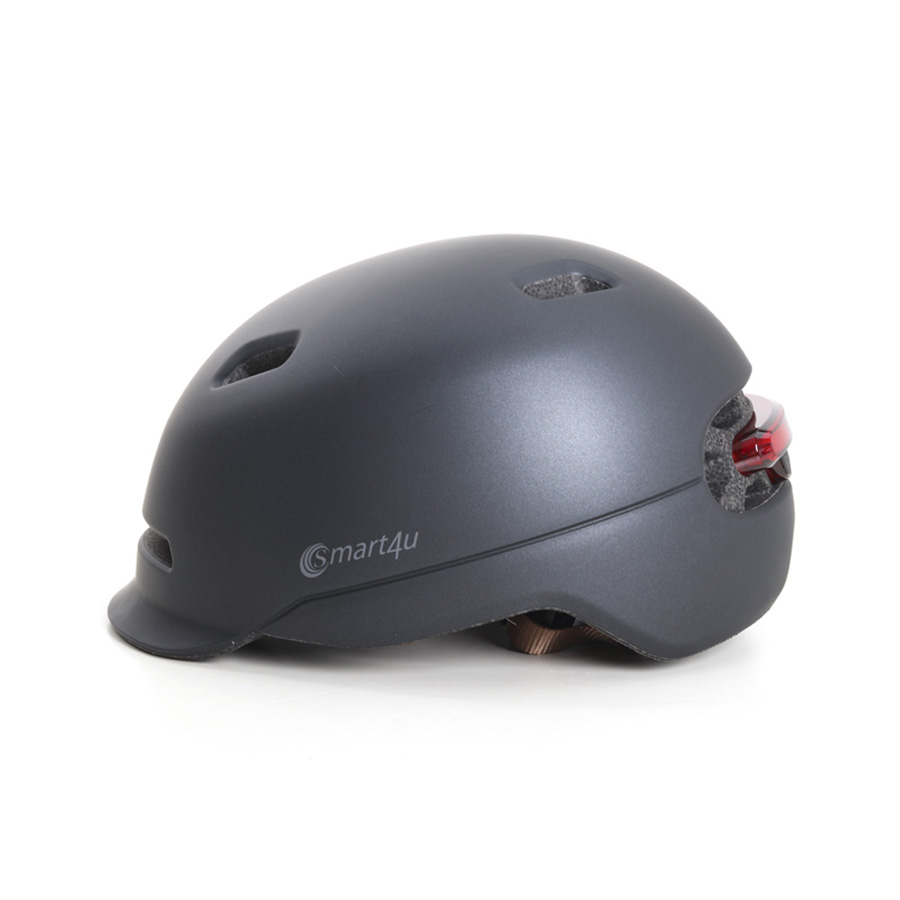 Fahrradhelm Smart4U mit LED-Licht, mattschwarz, Größe L - ATU