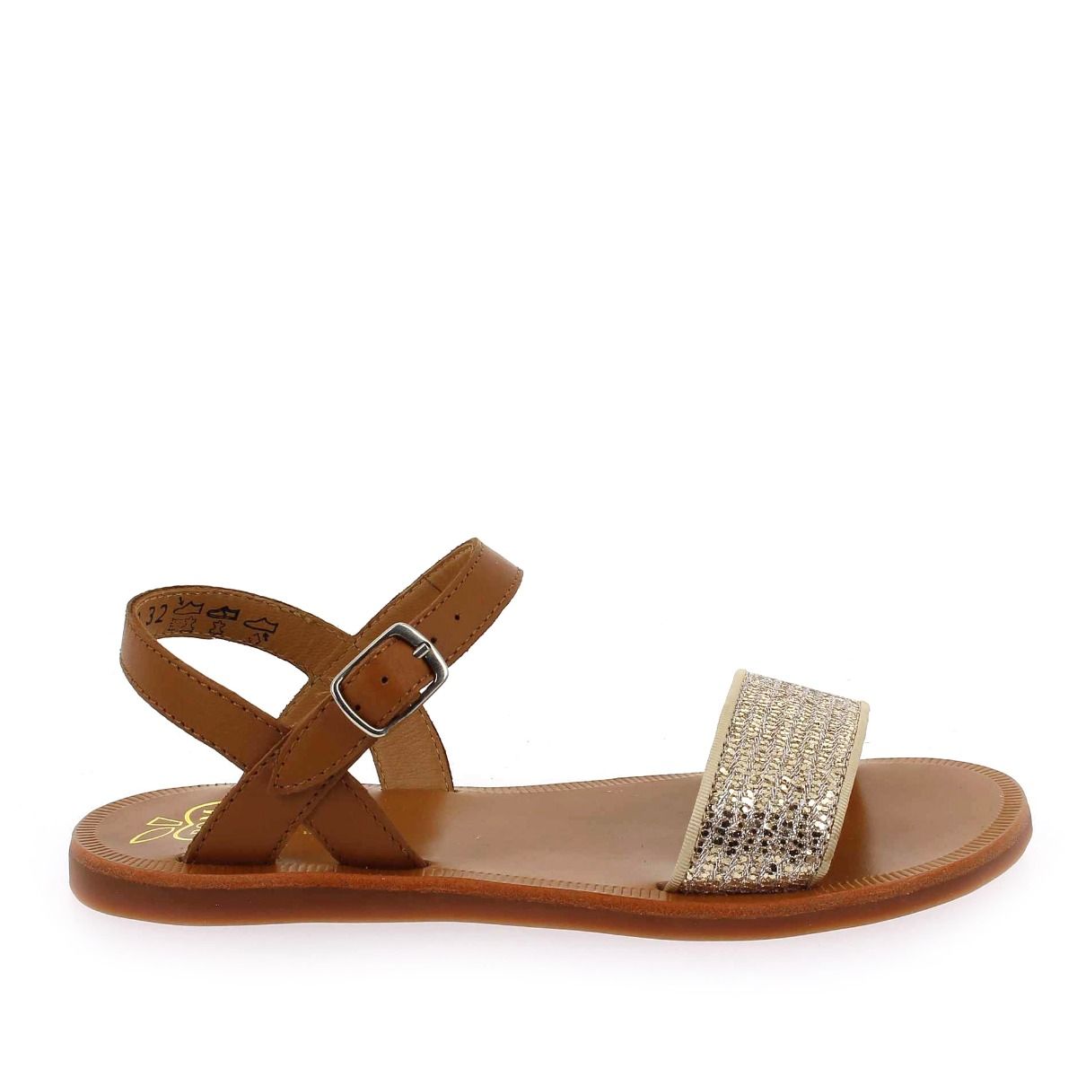 Pom d'api  PLAGETTE BUCKLE TAO - Camel doré