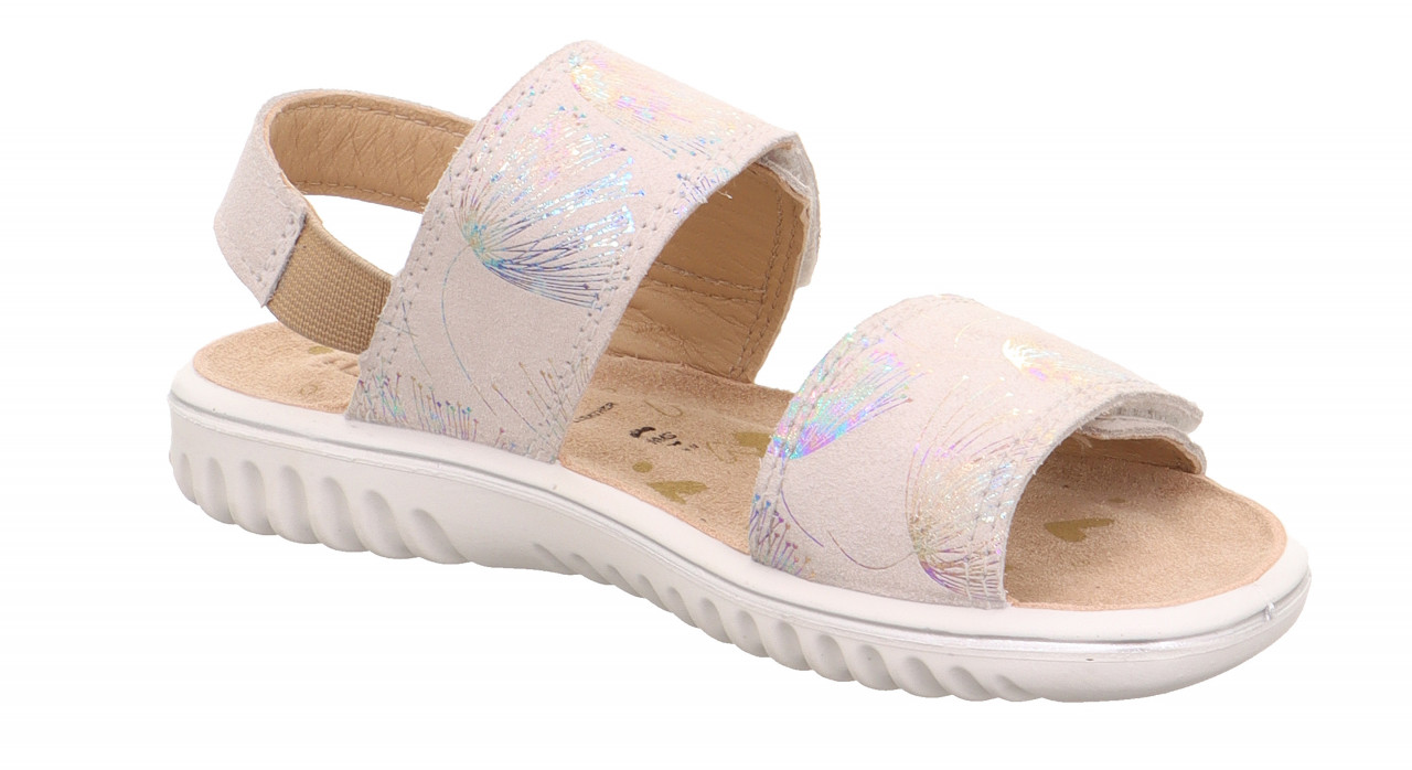 SPARKLE - WeissSandale mit Klettverschluss