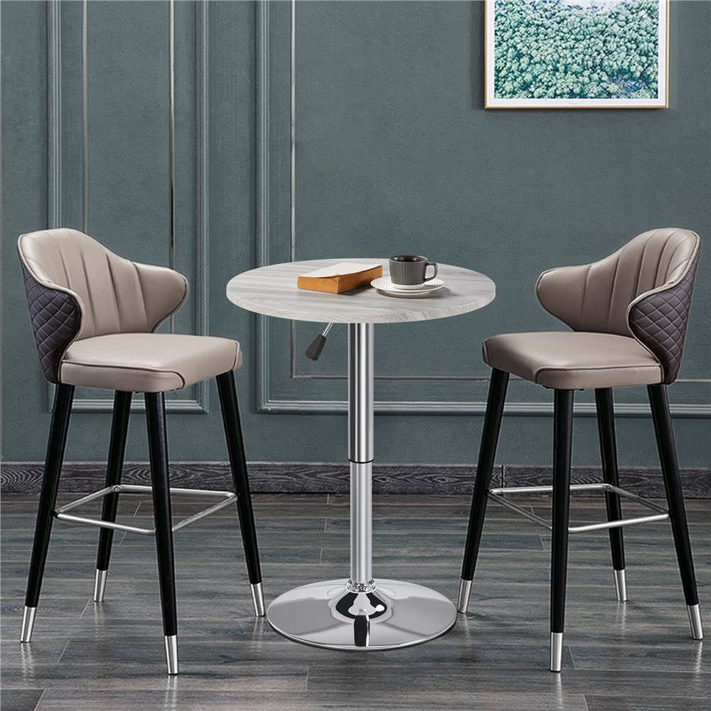 Yaheetech Bartisch, Runder Stehtisch Bistrotisch Ø 60cm höhenverstellbar