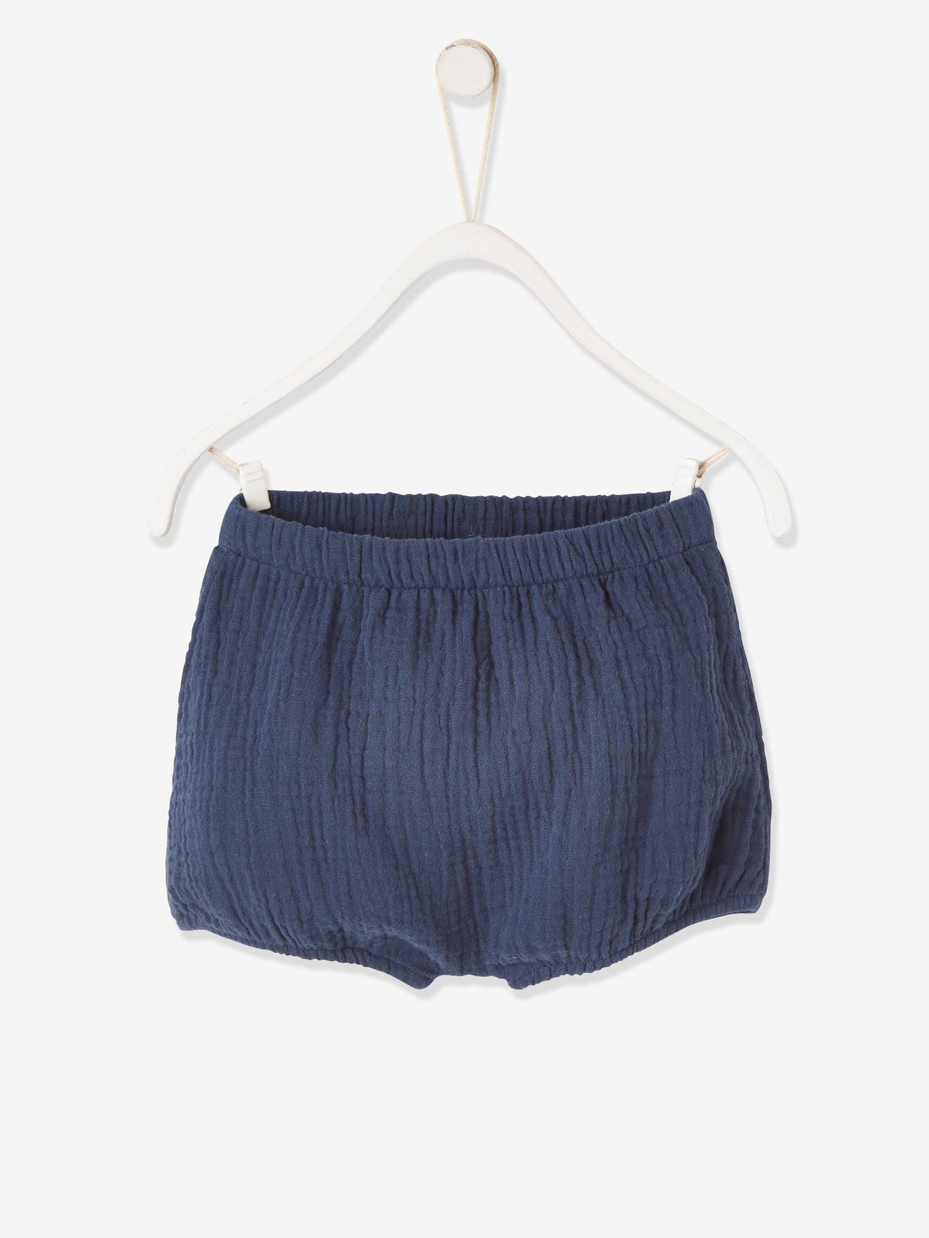 Ensemble naissance T-shirt et short de cérémonie bébé bleu jean